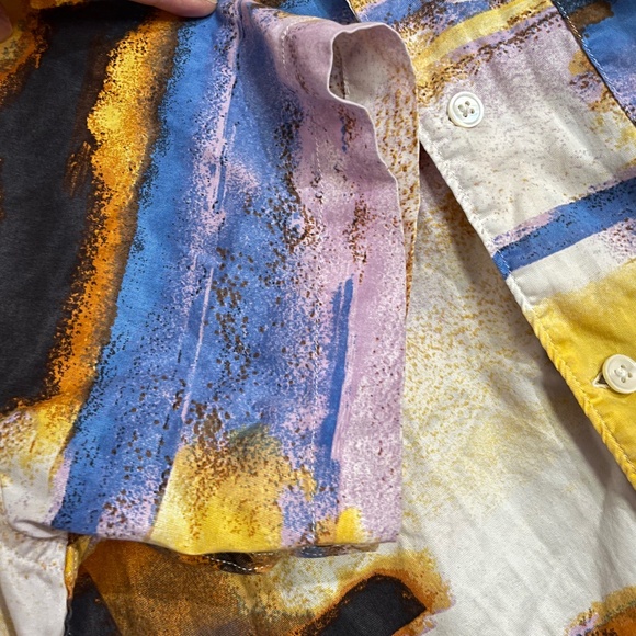 Levi’s Men’s Vibrant Multi Sunset Camp Button Down Hawaiian Summer Shirt Sz-L - Picture 5 of 7